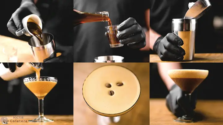 Preparación del Espresso Martini