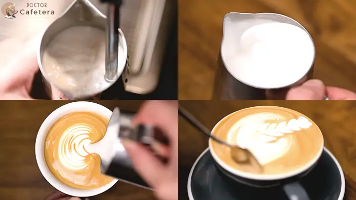 Cappuccino con leche de almendras hecha en casa