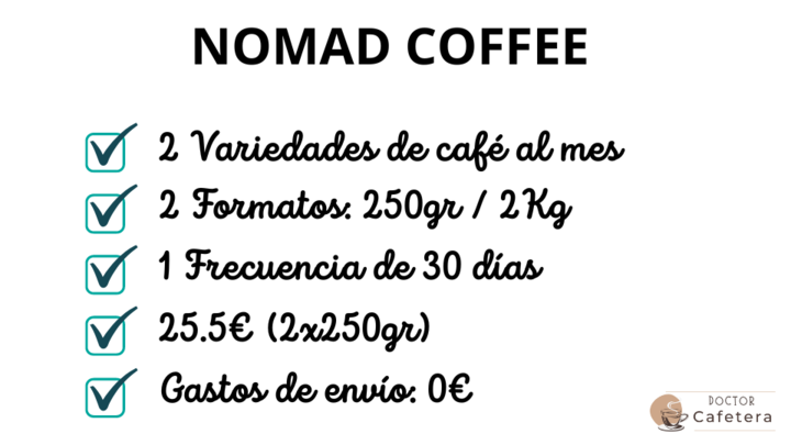 Suscripción de café de Nomad Coffee