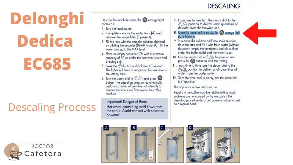 Delonghi Dedica EC685 descaling process
