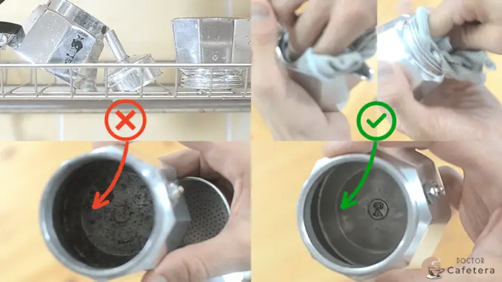 Dry the coffee maker after washing with a soft cloth