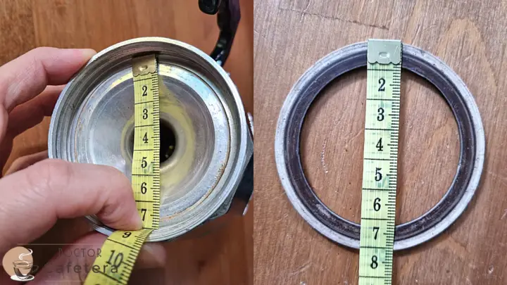 Measuring the outside diameter of the rubber gasket