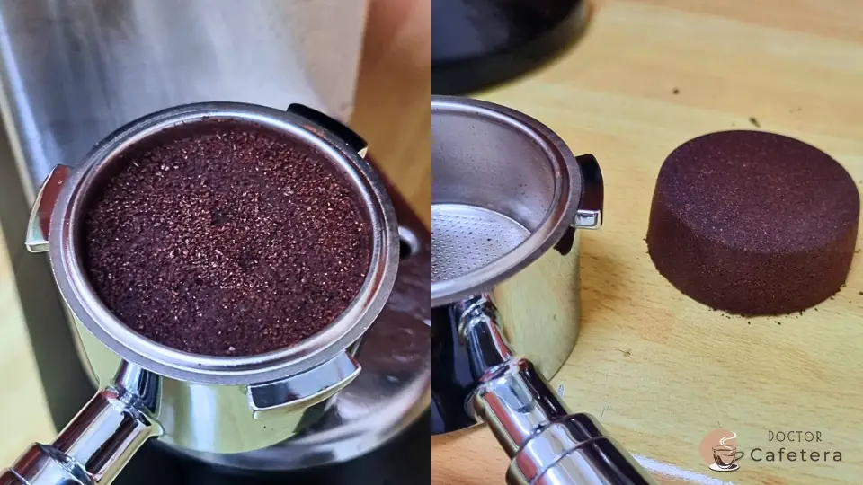 Wait for the coffee puck to dry before removing it