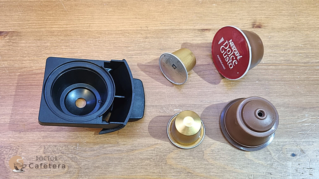 Difference in size between Dolce Gusto and Nespresso coffee pods