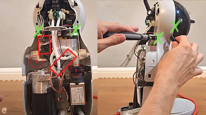 How to disassemble the head of a Dolce Gusto coffee maker