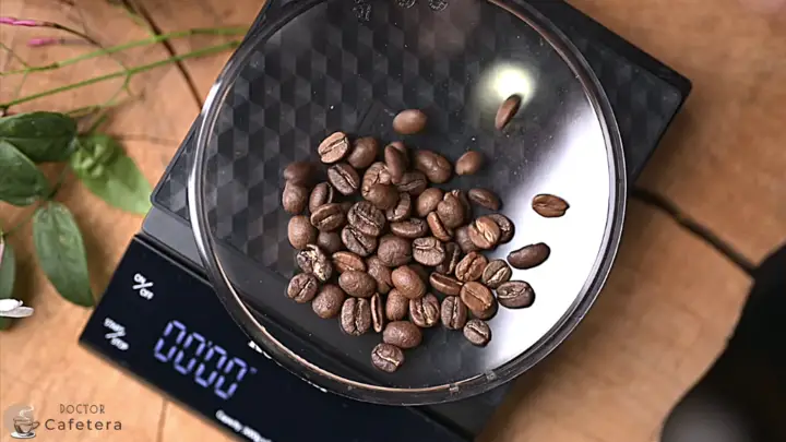 Scale to measure the amount of coffee