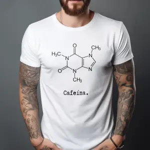 Camiseta hombre molecula de la cafeína