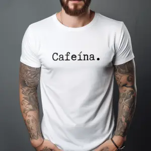 Camiseta hombre molecula de la cafeína solo nombre