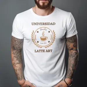 Camiseta hombre universidad Latte Art