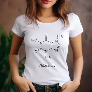 Camiseta mujer molécula de la cafeína