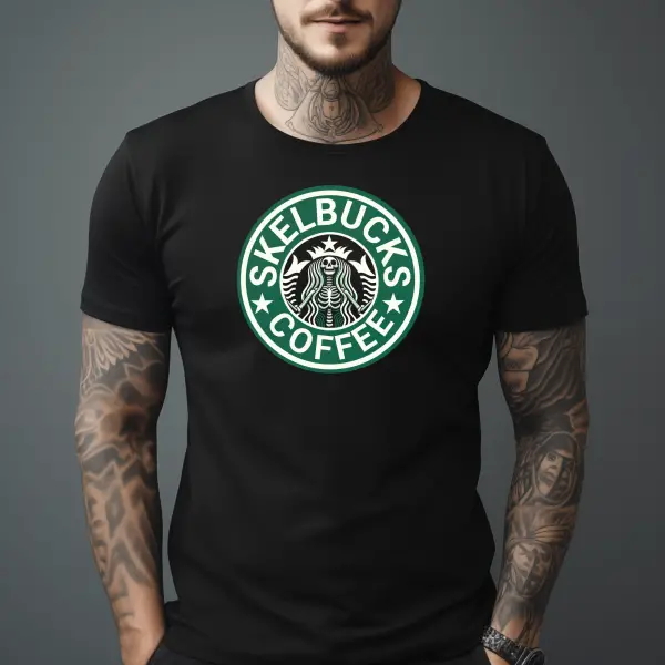 Camiseta negra de hombre Starbucks - Skelbucks coffee