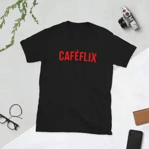 Camiseta divertida "Caféflix" unisex