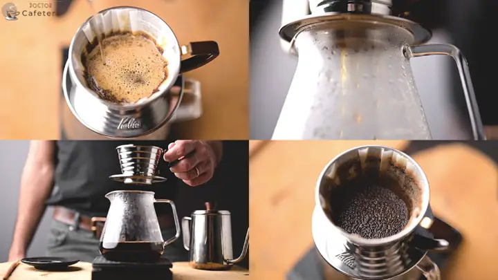 Pouring and draining of the Kalita Wave coffee maker
