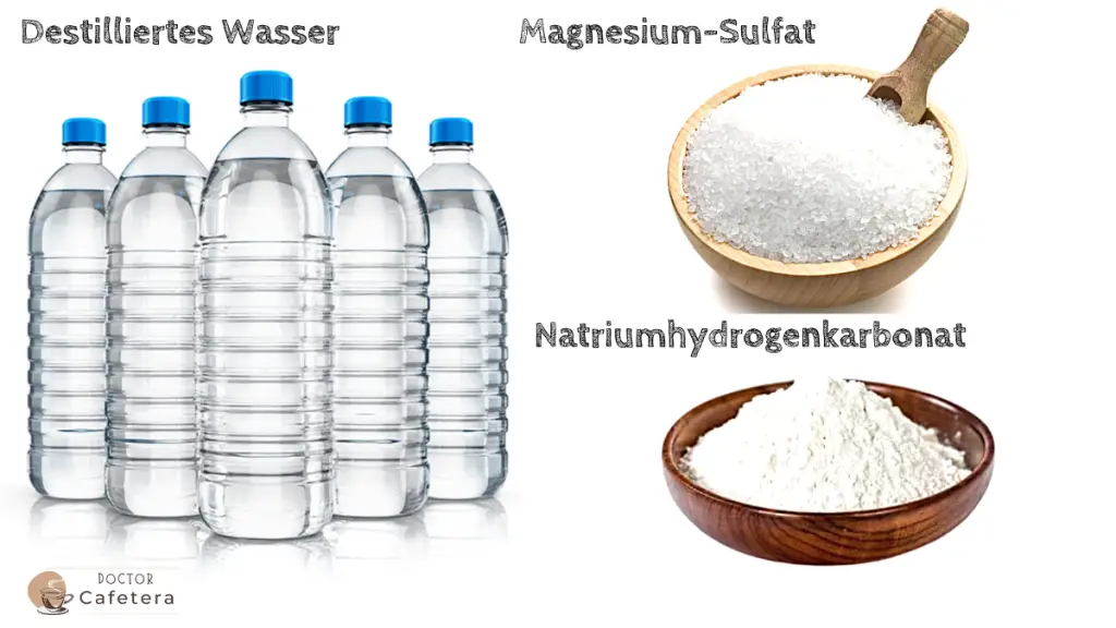 Zutaten für die Zubereitung von Wasser